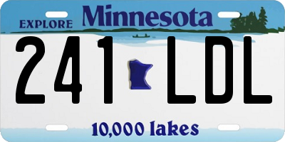 MN license plate 241LDL