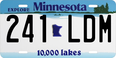 MN license plate 241LDM