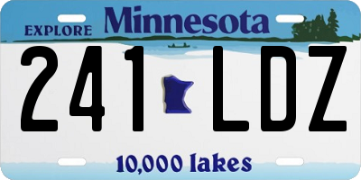 MN license plate 241LDZ