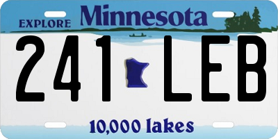 MN license plate 241LEB