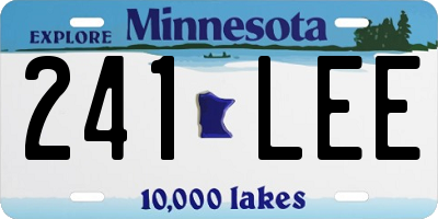 MN license plate 241LEE