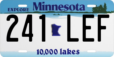 MN license plate 241LEF