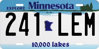 MN license plate 241LEM