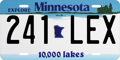 MN license plate 241LEX
