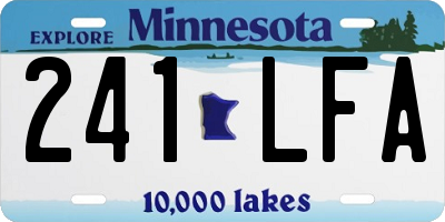MN license plate 241LFA