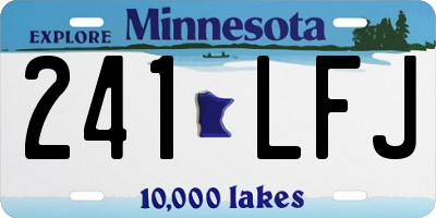 MN license plate 241LFJ