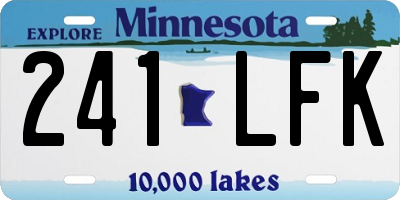 MN license plate 241LFK