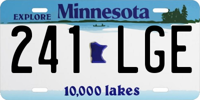 MN license plate 241LGE