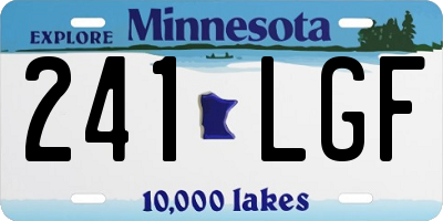 MN license plate 241LGF