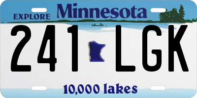 MN license plate 241LGK