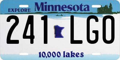 MN license plate 241LGO