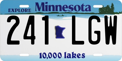 MN license plate 241LGW