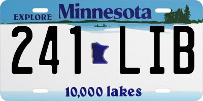 MN license plate 241LIB