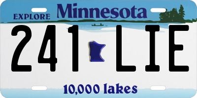 MN license plate 241LIE