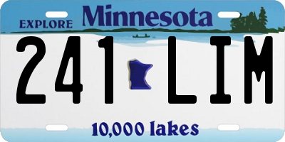 MN license plate 241LIM