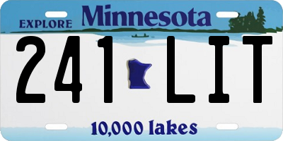 MN license plate 241LIT