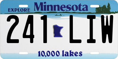 MN license plate 241LIW