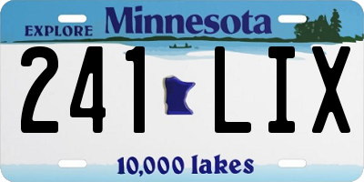 MN license plate 241LIX