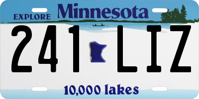 MN license plate 241LIZ