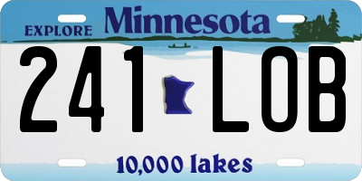 MN license plate 241LOB