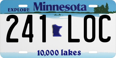 MN license plate 241LOC