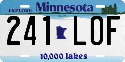 MN license plate 241LOF