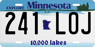 MN license plate 241LOJ