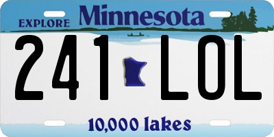 MN license plate 241LOL