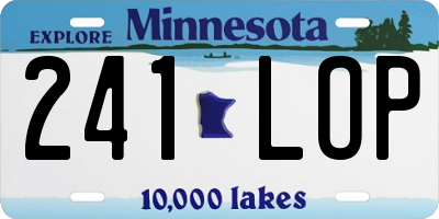 MN license plate 241LOP