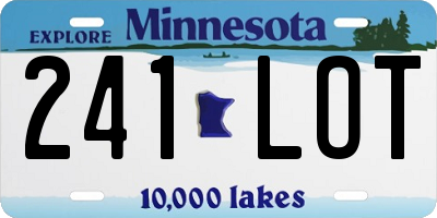 MN license plate 241LOT