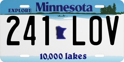 MN license plate 241LOV