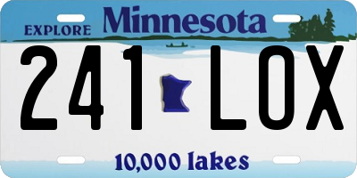 MN license plate 241LOX
