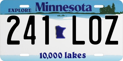 MN license plate 241LOZ