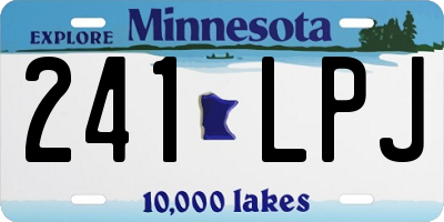 MN license plate 241LPJ