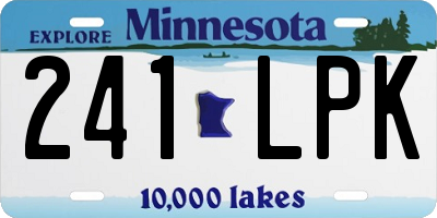 MN license plate 241LPK