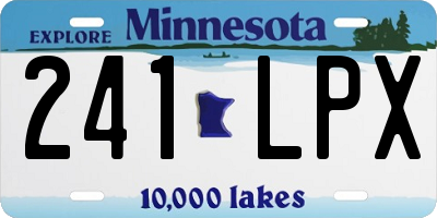 MN license plate 241LPX