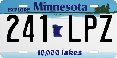 MN license plate 241LPZ