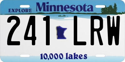 MN license plate 241LRW