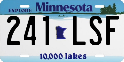 MN license plate 241LSF