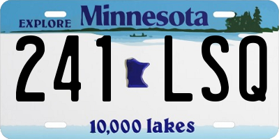 MN license plate 241LSQ
