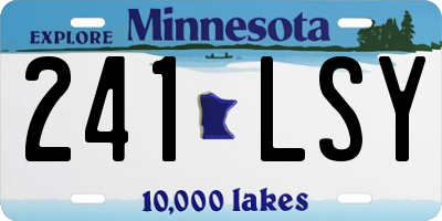 MN license plate 241LSY