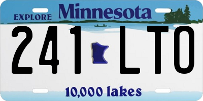 MN license plate 241LTO