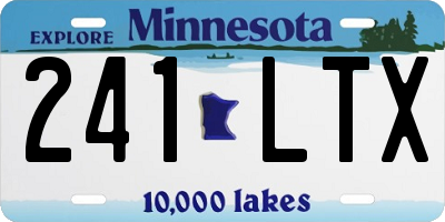 MN license plate 241LTX