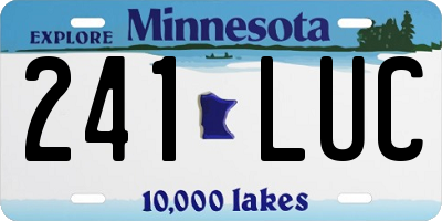 MN license plate 241LUC