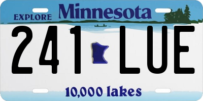 MN license plate 241LUE