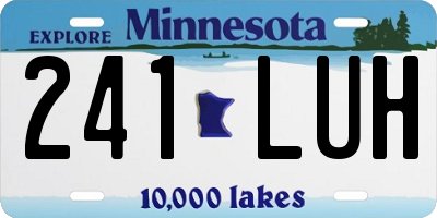 MN license plate 241LUH
