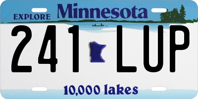 MN license plate 241LUP