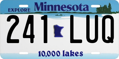 MN license plate 241LUQ