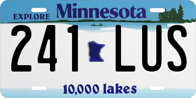 MN license plate 241LUS