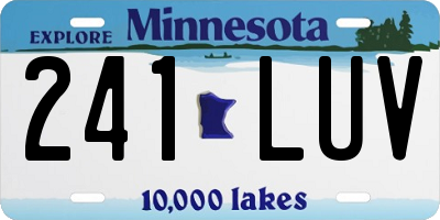 MN license plate 241LUV